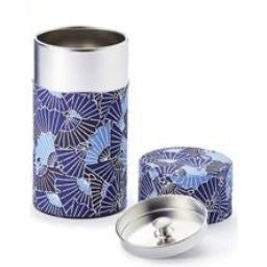 Tea Dethlefsen & Balk Inc. Storage | Tea Tin, Washi Purple/Blue Fans, 1-4 Oz