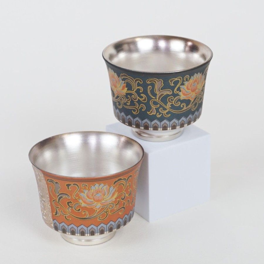 Tea The Culture of Tea Preparation | Tea Cup, Gilt Silver, Set Of 2, 3.4 Oz / 100.6 Ml