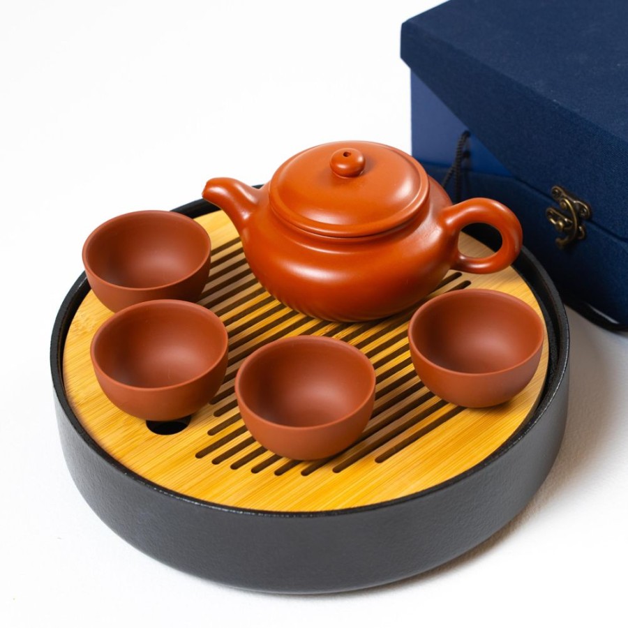 Tea The Culture of Tea Preparation | Tea Ceremony Set, Yixing Reddish Brown, Flat Lid