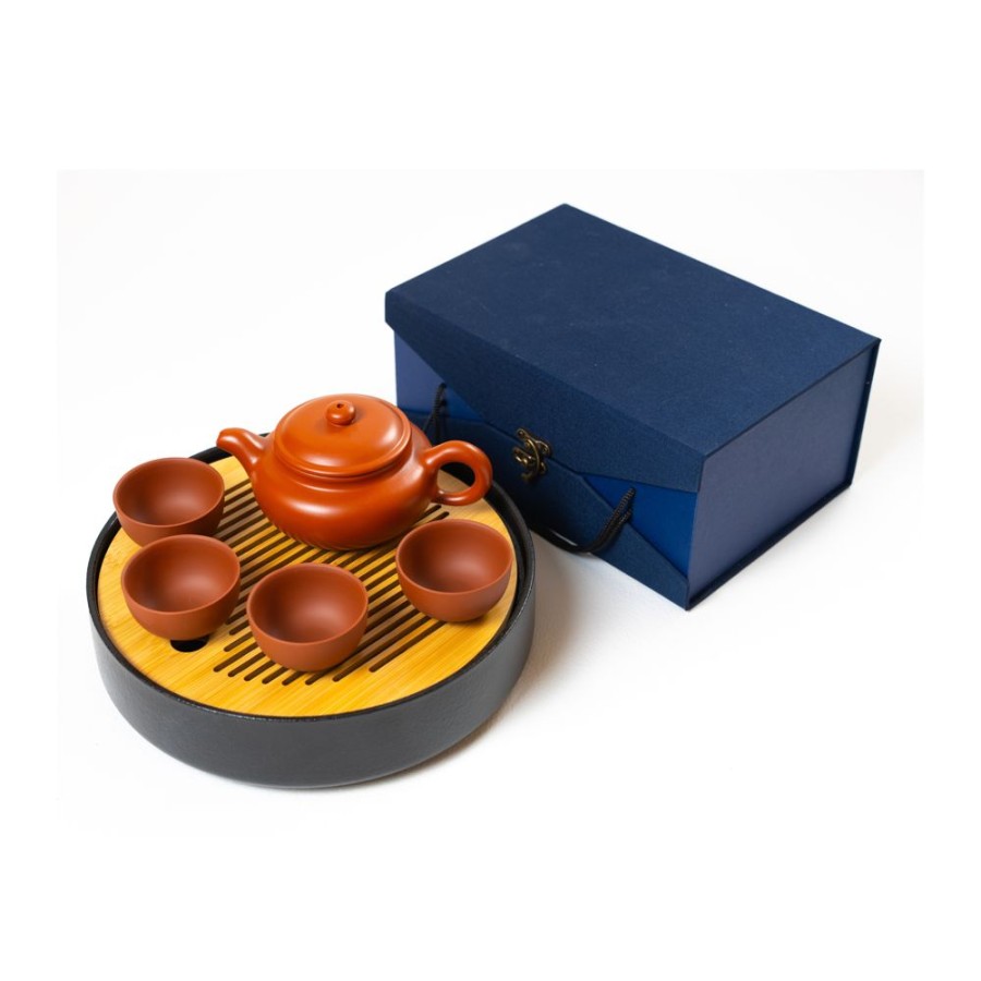 Tea The Culture of Tea Preparation | Tea Ceremony Set, Yixing Reddish Brown, Flat Lid